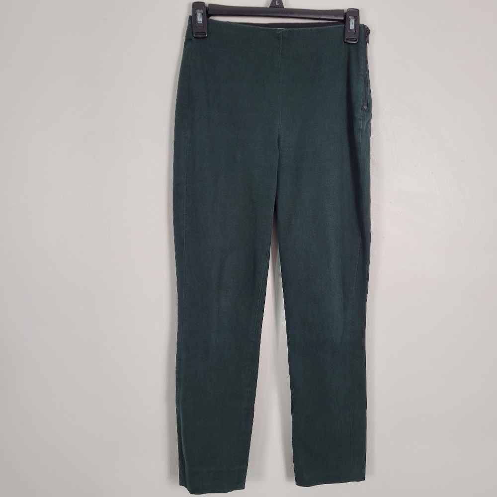 Everlane Side Zip Back Seam Stretch‎ Cotton Pant in Evergreen
